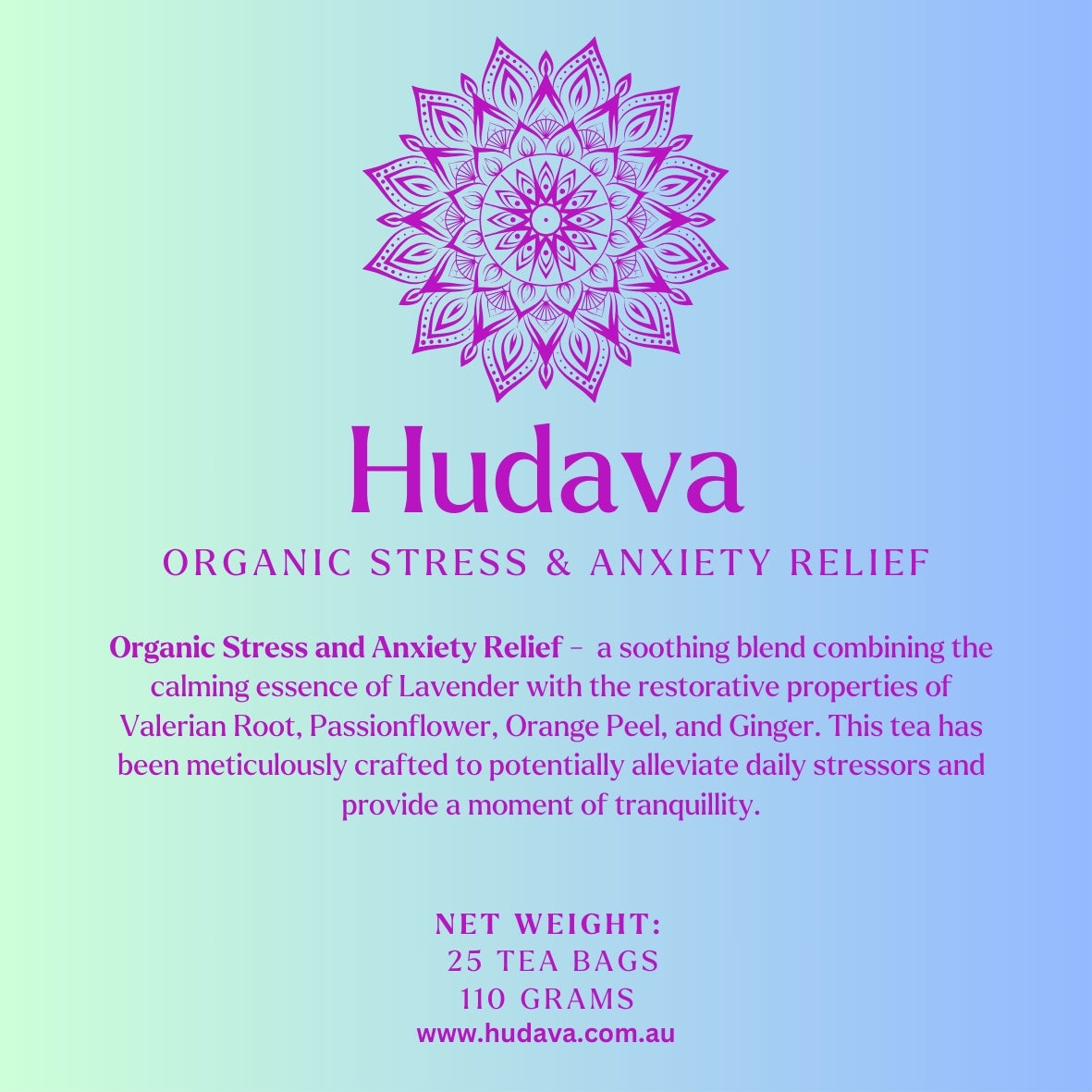 Organic Stress & Anxiety Relief Tea - 25 Pyramid Tea Bags