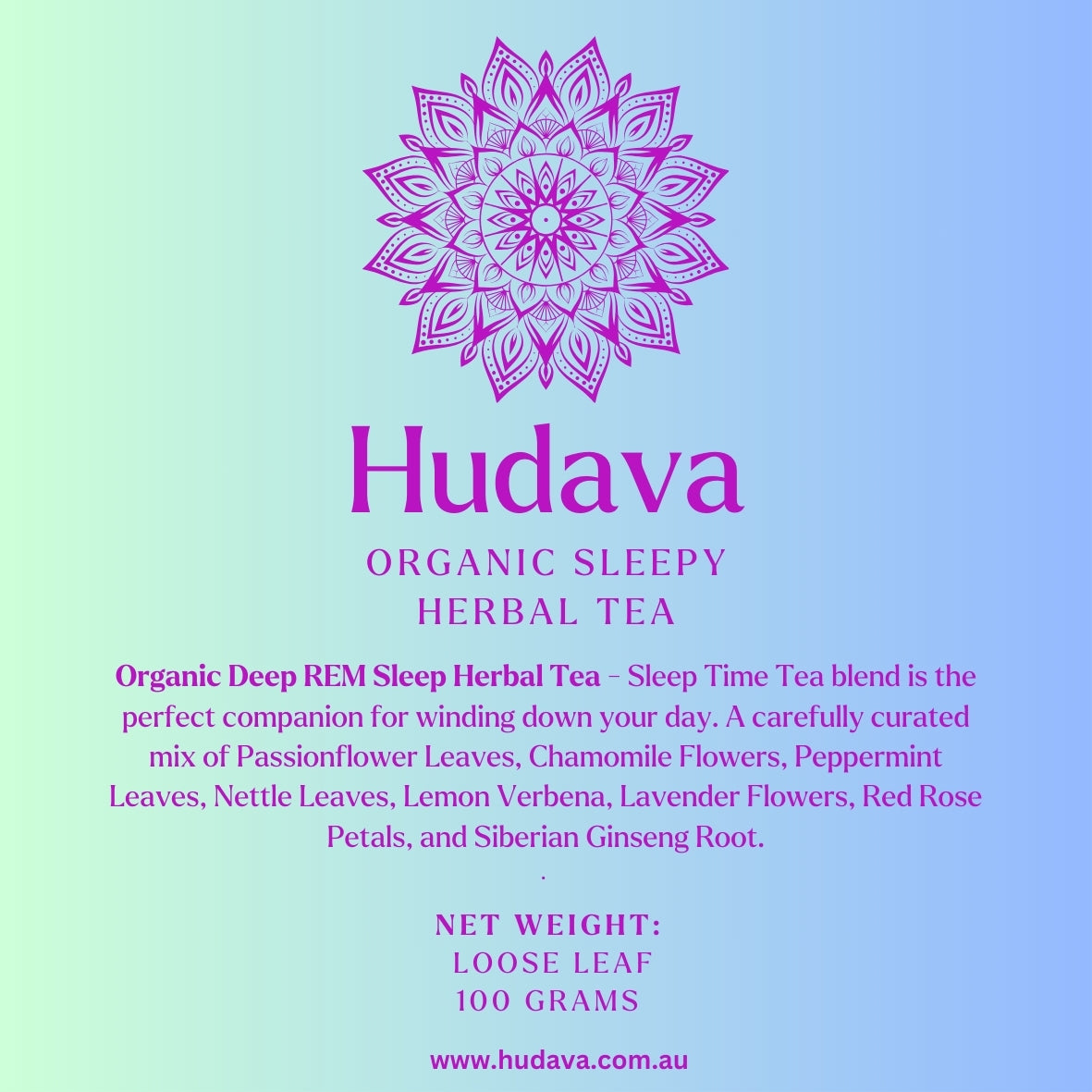 Hudava Organic Sleepy Tea - 100g Loose Leaf